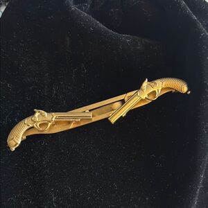 Vintage Gold Revolver Tie Bar